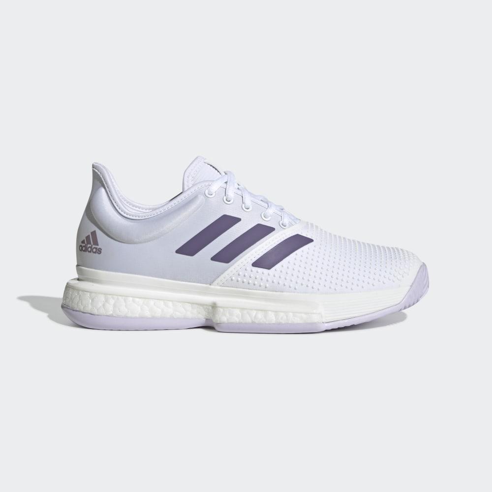 Adidas Women's SoleCourt Tennis Shoes White/Purple Ireland EF2464